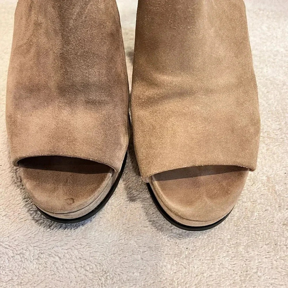 Via Spiga Womens Beige Suede Wren Platform Wedge Buckle 10/40 Open Toe Sandals - Picture 9 of 14